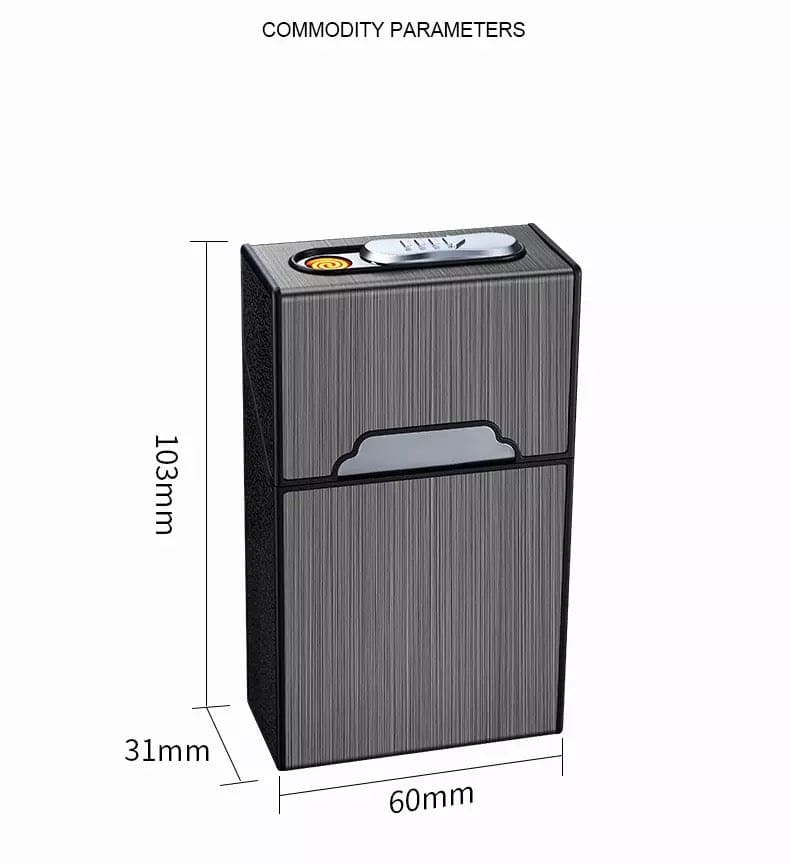 Three In One USB Rechargeable Lighter, 20 PCs Conventional Cigarette Boxes, Metal Windproof Tungsten Wire Lighter, Outdoor Waterproof Cigarette Case Three In One USB Rechargeable Lighter, 20 PCs Conventional Cigarette Boxes, Metal Windproof Tungsten Wire Lighter, Outdoor Waterproof Cigarette Case